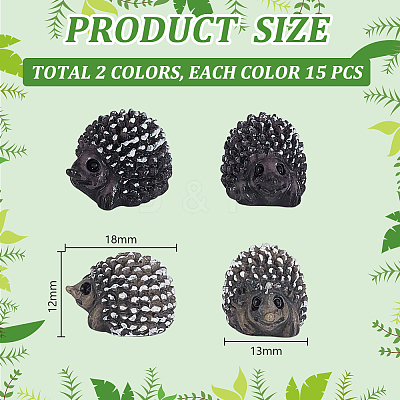 30Pcs 2 Colors Synthetic Resin Hedgehog Miniature Ornaments DJEW-GA0001-68-1