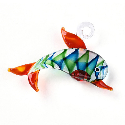 Handmade Lampwork Big Pendants LAMP-T023-14A-1