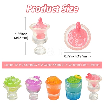 30Pcs 5 Styles Resin Display Decorations DJEW-CJ0001-15-1