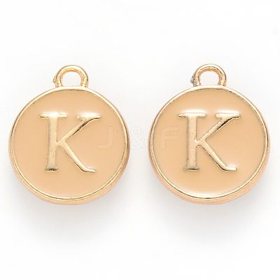 Golden Plated Alloy Enamel Charms ENAM-S118-06K-1