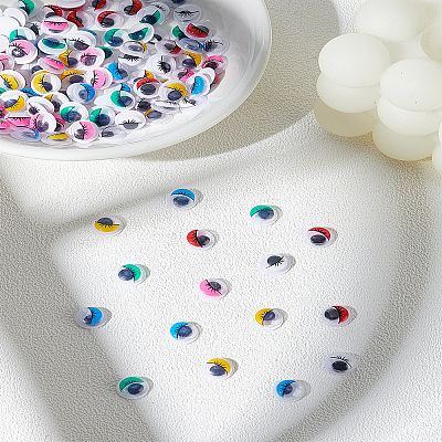 Half Round Plastic Doll Wiggle Eyes Cabochons DIY-LP0001-89A-1