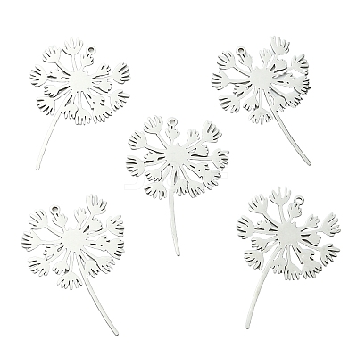 5Pcs 201 Stainless Steel Pendants STAS-YW0003-02P-1