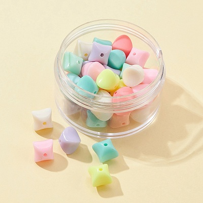42Pcs Opaque Acrylic Beads SACR-FS0001-15-1
