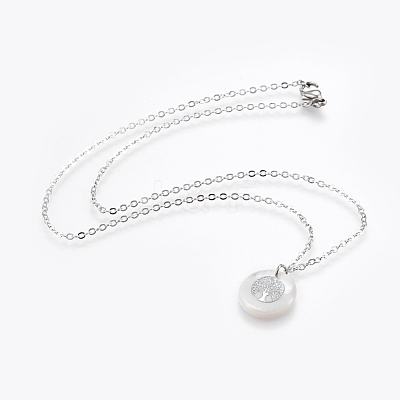 Brass Real Platinum Plated Cable Chains Pendant Necklaces NJEW-JN02259-05-1