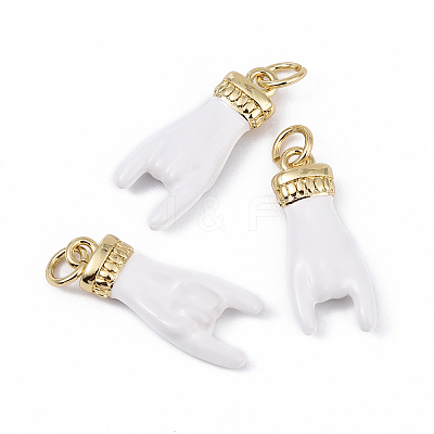 3Pcs Rack Plating Brass Enamel Pendants KK-YW0003-42A-1