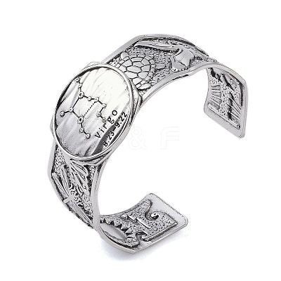 Constellation Alloy Open Cuff Bangles for Women Men BJEW-C064-01AS-09-1