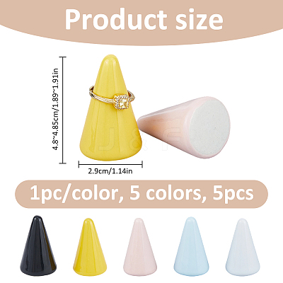 5Pcs 5 Colors Ceramics Ring Display Stands RDIS-FH0001-02-1