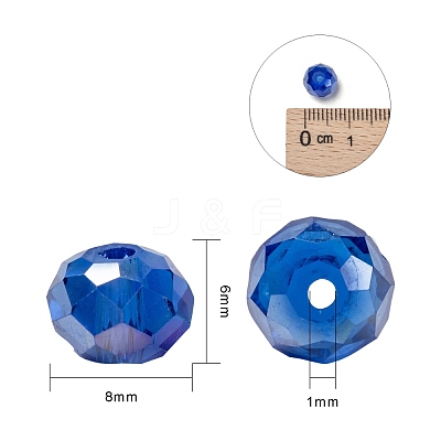 18 Colors Electroplate Glass Beads EGLA-X0006-03B-8mm-1
