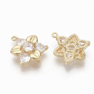 Brass Clear Cubic Zirconia Links LS-X-ZIRC-Q021-040G-NF-1