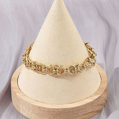 304 Stainless Steel Mesh Chain Bracelets for Women BJEW-Z143-17G-1
