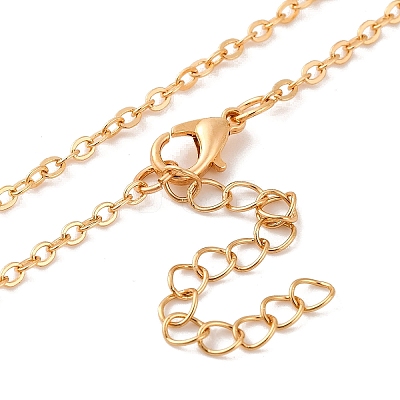 Brass Pave Clear Cubic Zirconia Cable Chain Hexagon Pendant Necklaces for Women LS-NJEW-U006-02A-KCG-1