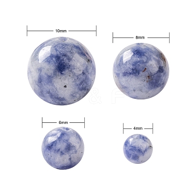 340Pcs 4 Sizes Natural Blue Spot Jasper Beads G-LS0001-17-1