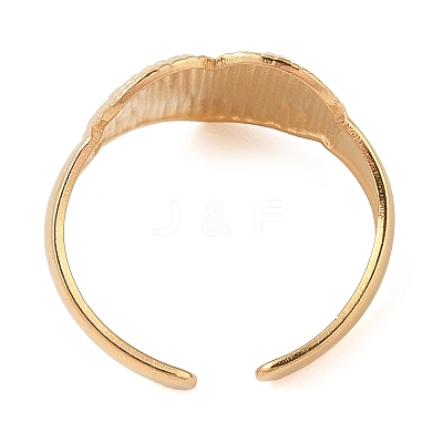 Ion Plating(IP) 304 Stainless Steel Heart Open Cuff Rings for Women RJEW-Z057-03G-1