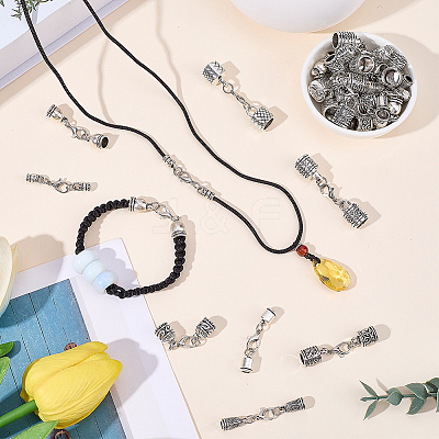 32Pcs 8 Styles Alloy Cord Ends HJEW-SC0003-11-1