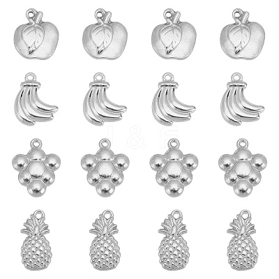 16Pcs 4 Style 201 Stainless Steel Pendants STAS-UN0030-23-1