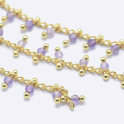 Natural Amethyst Handmade Beaded Chains CHC-P003-11C-1