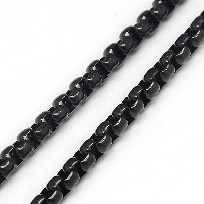 Trendy Men's 201 Stainless Steel Box Chain Necklaces NJEW-L043C-46B-1