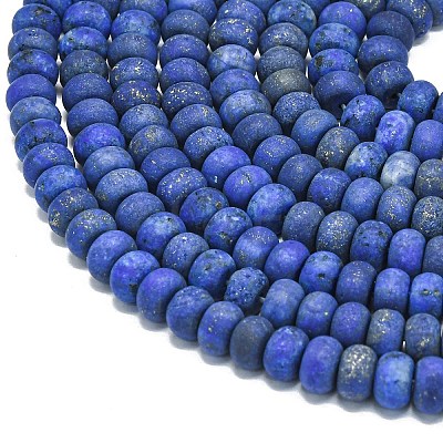Dyed Natural Lapis Lazuli Beads Strands G-P575-A46-8x5mm-02-1
