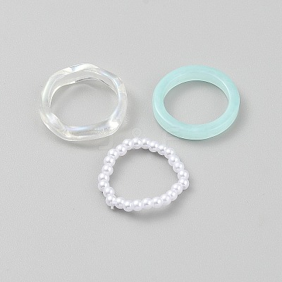 Acrylic Finger Rings for Women LS-RJEW-WH0031-04A-1