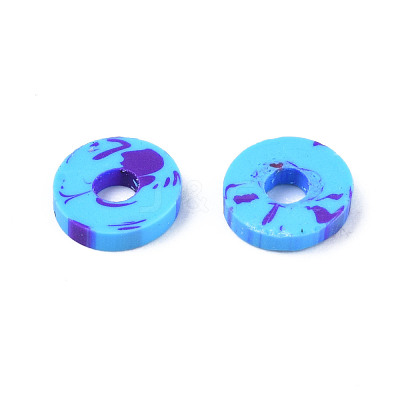 Handmade Polymer Clay Beads Strands CLAY-R089-6mm-164-1