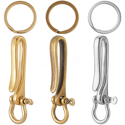 9Pcs 9 Styles Alloy & Brass D-Ring Anchor Shackle Clasps KK-SC0006-36-1