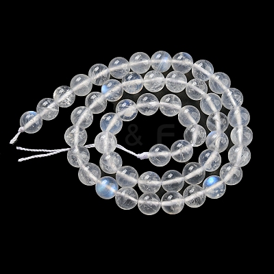 Natural Rainbow Moonstone Round Bead Strands G-M263-D-02A-1