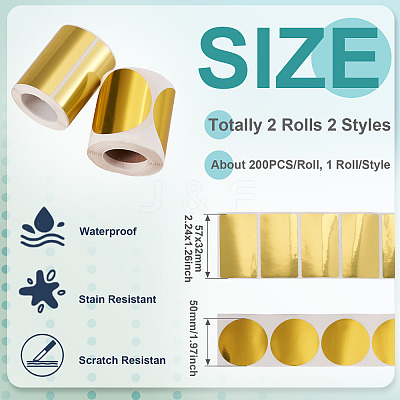 2 Rolls 2 Styles Vinyl Plastic Printable Holographic Stickers OFST-TA0001-11A-1