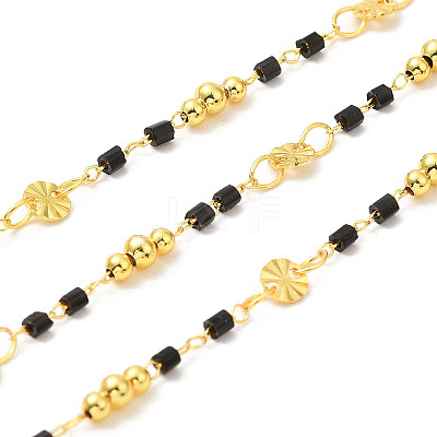 Brass Handmade Beaded Chains CHC-P011-B01-G-1