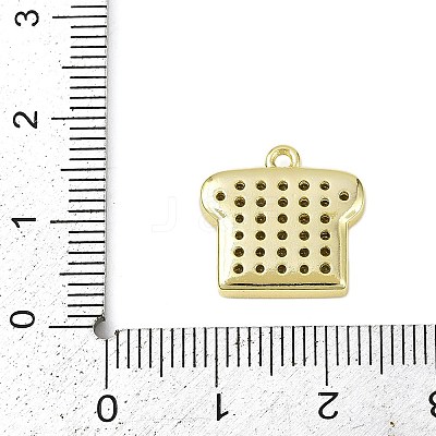 Brass Micro Pave Clear Cubic Zirconia Charms KK-L238-18G-1