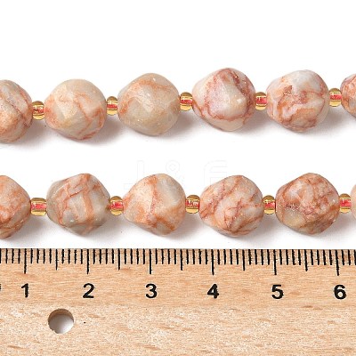Natural Red Netstone Beads Strands G-U023-A13-01-1