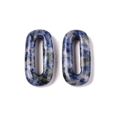 Natural Blue Spot Jasper Oval Pendants G-N342-105K-1