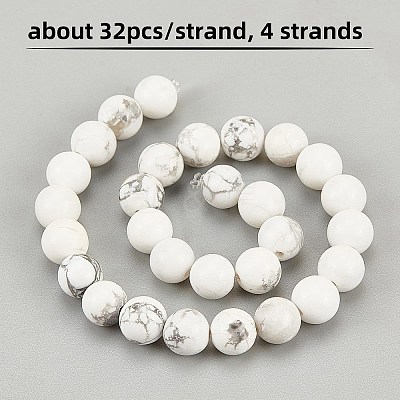 4 Strands Natural Howlite Beads Strands TURQ-OC0001-02B-1