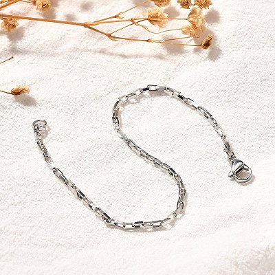Tarnish Resistant 316 Surgical Stainless Steel Box Chain Bracelets X-BJEW-JB01865-1