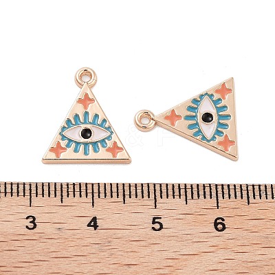 Rack Plating Alloy Enamel Pendants PALLOY-S190-02KCG-1