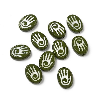 Baking Paint Glass Beads LAMP-D003-06G-1