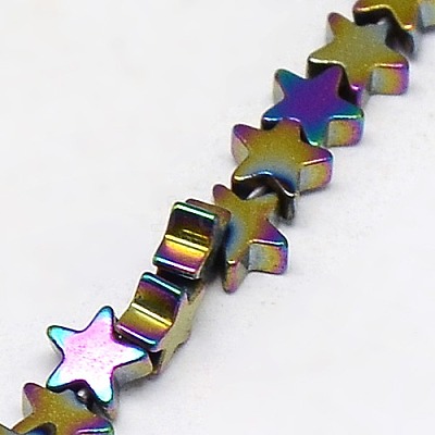 Electroplate Non-magnetic Synthetic Hematite Beads Strands G-J173-4x4mm-08-1