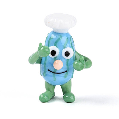 Handmade Lampwork Cartoon Chef Display Decorations LAMP-T025-12A-1