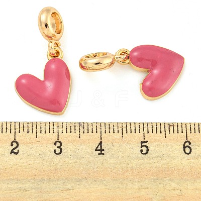 Rack Plating Alloy Enamel Heart European Dangle Charms FIND-B034-20G-02-1