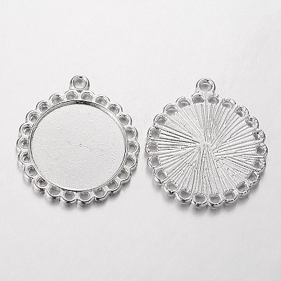 Tibetan Style Pendant Cabochon Settings LS-TIBE-21668-S-NR-1