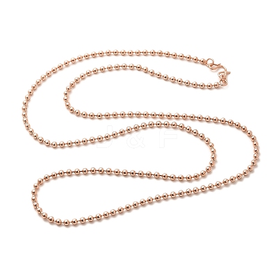 1.5mm Rack Plating Brass Ball Chain Necklaces for Women Men MAK-L044-63RG-1