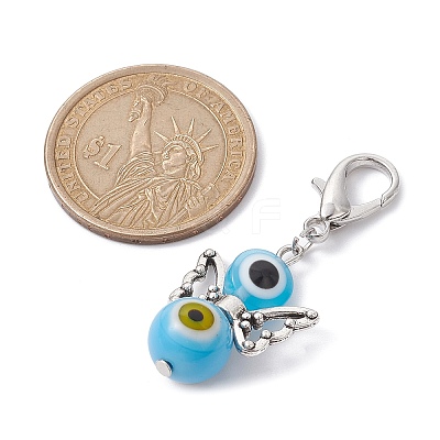 Ecil Eye Angel Resin & Glass Pendant Decorations HJEW-JM01513-1