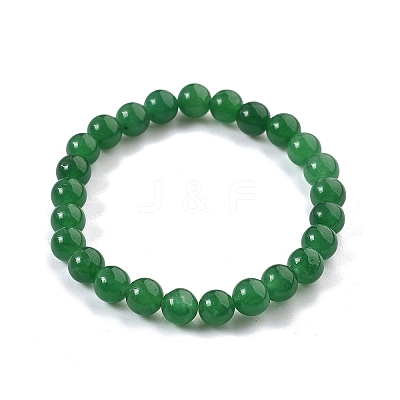 Natural Malaysia Jade Bead Stretch Bracelets X-BJEW-K212-B-013-1
