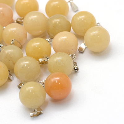 Round Natural Topaz Jade Pendants G-Q434-07-1
