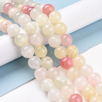 Natural Colorful Green Jade Beads Strands X-G-G757-01-12mm-1