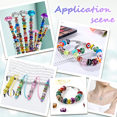 120Pcs Resin European Beads FIND-SP0002-05E-1