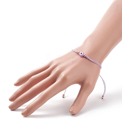 Resin Evil Eye Braided Bead Bracelet BJEW-JB08491-1
