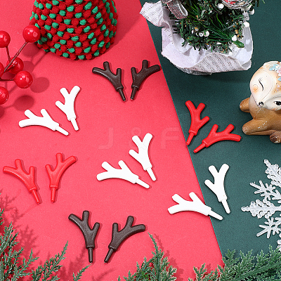 30 Pairs 3 Colors Plastic Snowman Hand Branch Antler AJEW-GF0012-64B-1