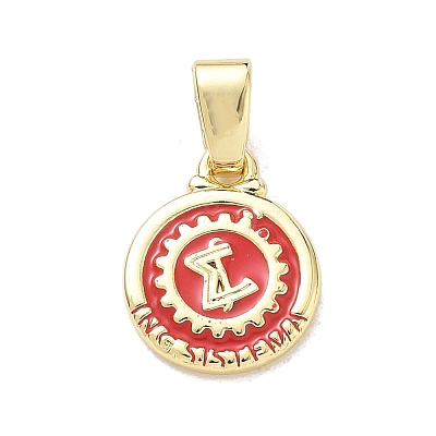 Brass Enamel Pendants KK-CBA3F25-01B-G-1