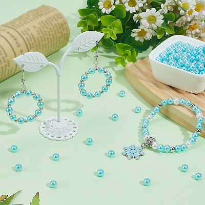 Spray Painted ABS Plastic Imitation Pearl Beads OACR-PA0001-38A-03-1