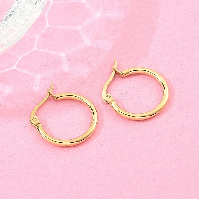 Ion Plating(IP) 304 Stainless Steel Hoop Earrings EJEW-N0016-11G-B-1
